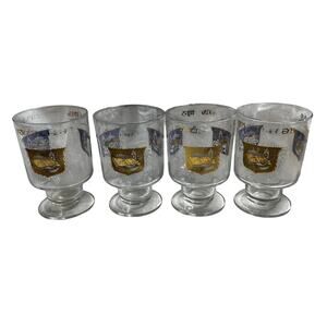 MCM Apothecary Caduceus RX Highball Whiskey Glasses Set of 4 Good Used Condition